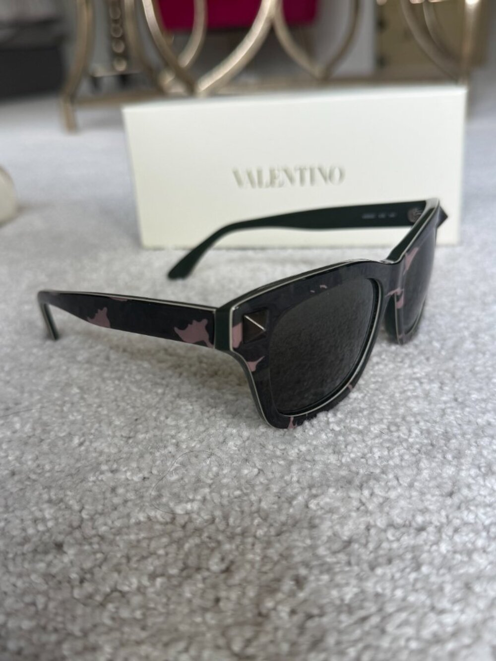 Valentino Rock Stud Sunglasses with case and box MSRP $515 - Picture 7 of 11